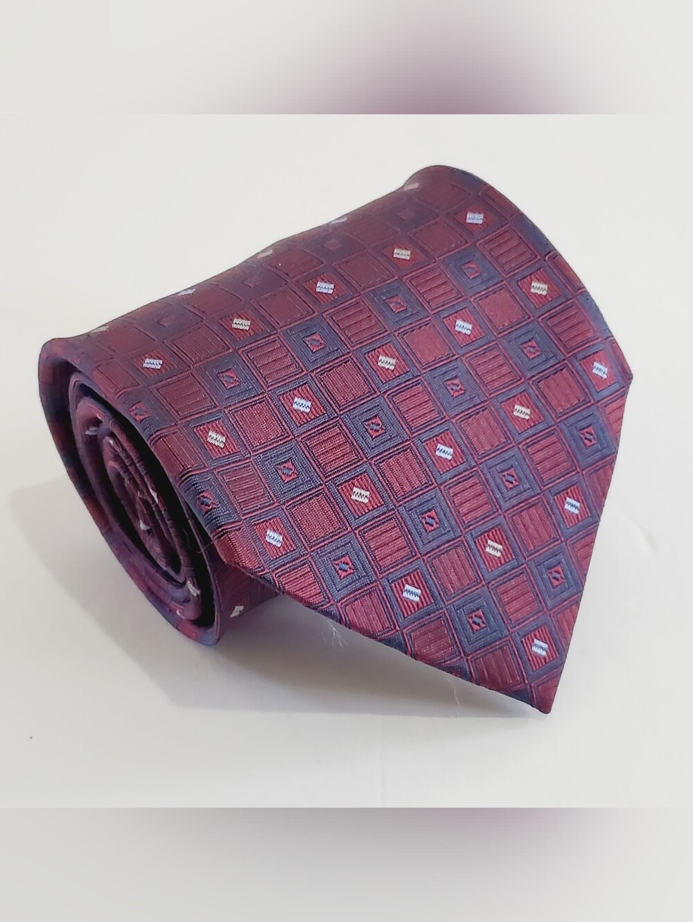 Daniel de Fasson Multicolor Geometric Pattern Men's Silk Neck Tie Jacquard